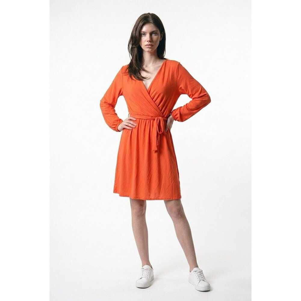 2 Saints Women's Coral Faux Wrap Dress XL